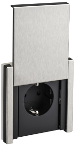 Розетка 1-местная с заземлением, шторками и крышкой IEK Forte&Piano FP-R16-16-1-44-M-K50 никель