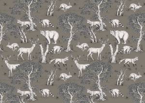 Бесшовные Eco обои Ortograf Flora 31284 Forest animals Жемчуг ОЕ-Р3