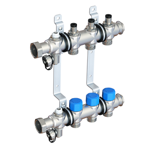 Коллекторная группа Elsen EMi02.06 1", 6 контуров, размер отвода-3/4", PN, бар-4, T°C -от 0 до +70, с вентилями, нержавеющая сталь