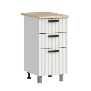 Кухонный модуль напольный Аленушка Лотос Н3Я 400 Н00231139 молочный,скоба антрацит