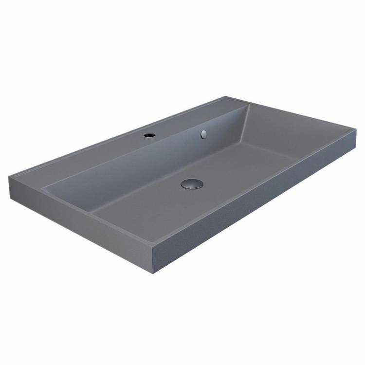 Раковина Uperwood Classic Quartz 291030007 серая матовая, бетон, 80x45