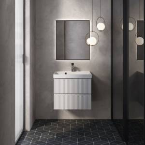 Тумба под раковину AQUAme S1 AQM900160WH подвесная, белый глянец, 60 см