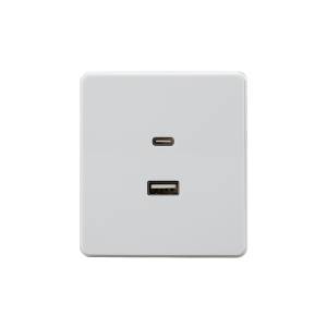 Розетка USB type A+C Kranz Round KR-78-0734-1 перламутр