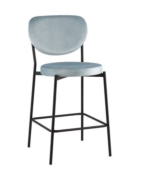 Стул полубарный Stool Group Барбара BARBARA CC 1882-99 серо-голубой, велюр