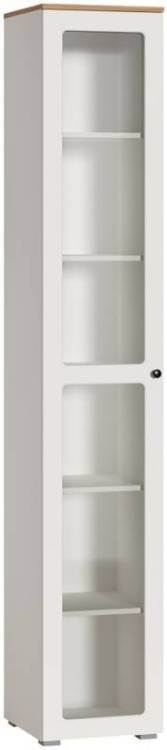 Шкаф-витрина Woodville Опра 560068 белый PE шагрень / дуб золотой craft