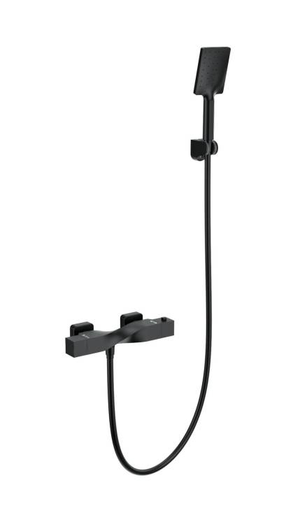 Смеситель для душа Wonzon & Woghand WW-B2025-A-MB с термостатом, черный матовый