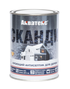 Антисептик для древесины кроющий акриловый Акватекс Сканди полуматовый слоновая кость 0.75 л