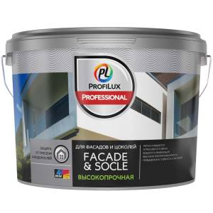Краска фасадная акриловая Profilux Professional Faсade & Socle глубокоматовая база 3 2.5 кг