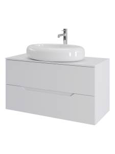Тумба с раковиной Orange Line Li-100TuwMDF+B08-640W белая матовая, 100 см
