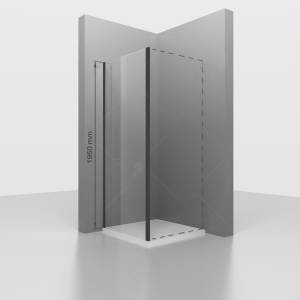 Душевая перегородка RGW Z-050-2B 352205200-24 Черный 100x195