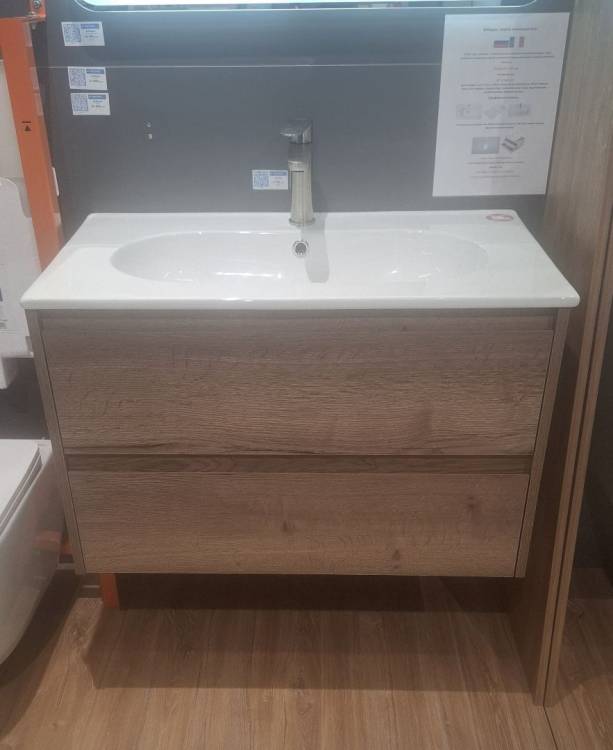 Тумба с раковиной BelBagno Kraft 80 Rovere tabacco, раковина LOV-800-LVB