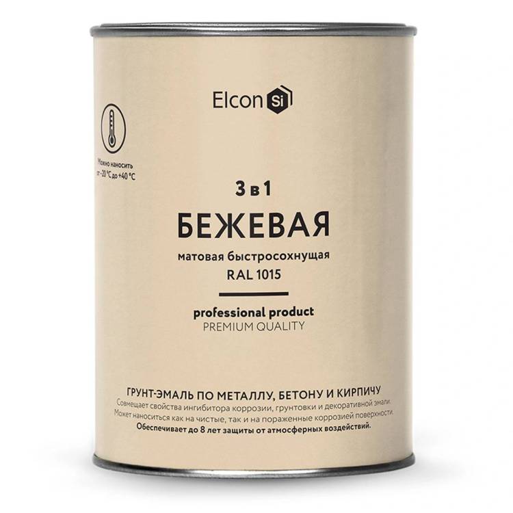 Грунт-эмаль по ржавчине 3 в 1 Elcon матовая бежевая 0.8 кг