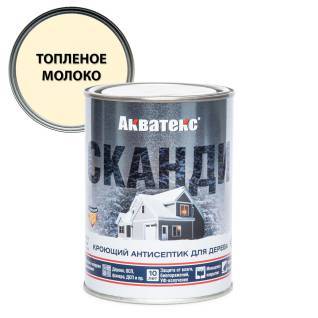 Антисептик для древесины кроющий акриловый Акватекс Сканди полуматовый, топленое молоко 0.75 л