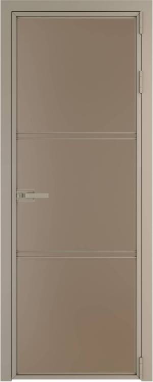 Межкомнатная дверь Profil Doors 3 AX цвет профиля Никель матовый, стекло безопасное 6 мм монохром капучино 700x2000