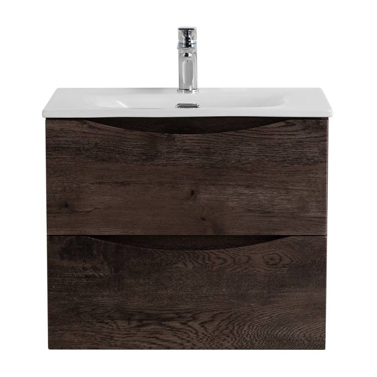 Тумба с раковиной BelBagno MARINO-CER-N-600-2C-SO-RNG-P подвесная, Rovere Nature Grigio, 51.6x61x46