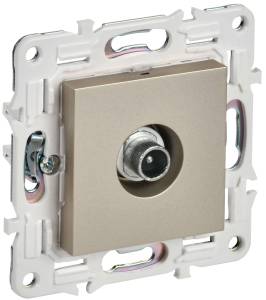 ТВ-розетка проходная IEK Skandy SK-A10-P-K37 шампань