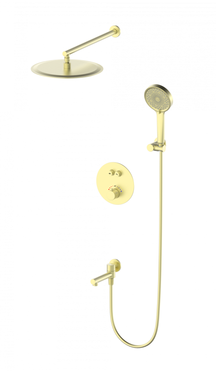 Душевой комплект Wonzon & Woghand WW-88929010-BG с термостатом, золото