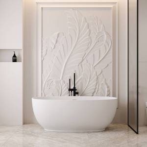 Ванна из искусственного камня Abber Stein AS9641-1.4 140x78 белая матовая