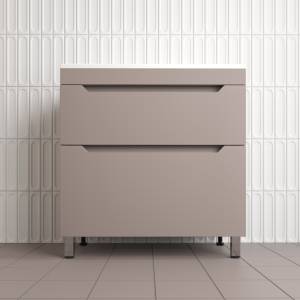 Тумба с раковиной Style Line Остин напольная, тауп темный, раковина антрацит, 82x80x45