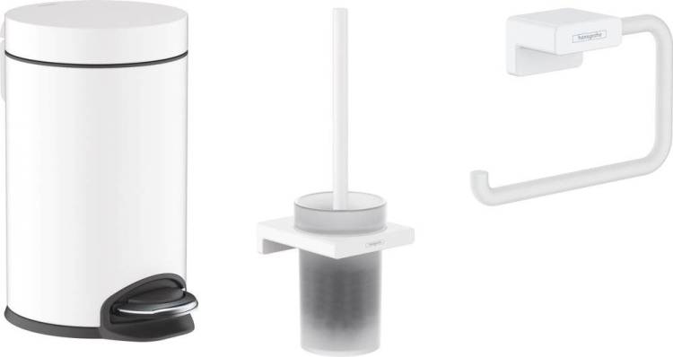 Набор Hansgrohe AddStoris Держатель туалетной бумаги 41771700 + Ершик 41752700 + Мусорное ведро 41775700