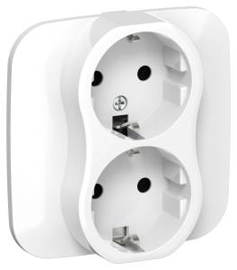 Розетка 2-местная с заземлением IEK Flite FI-R21A-16-K01 белый