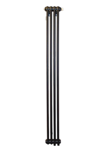 Стальной трубчатый радиатор отопления Arbonia 2180V 4 секции, нижнее подключение, с вентилем, черный матовый