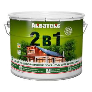 Защитно-декоративное покрытие для дерева алкидное полуматовое лессирующее Акватекс 2 в 1 орех 20 л