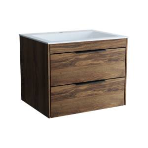Тумба с раковиной Vincea Chiara 2D 600 2 выкатных ящика, C.Oak, раковина белая