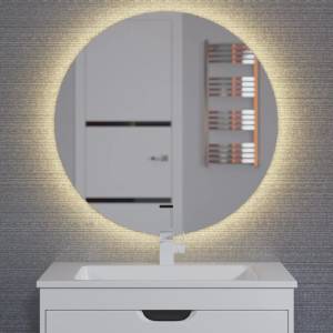Зеркало Uperwood Modul 2949345680 с подсветкой, бесконтактный сенсор, антизапотевание, круглое, теплая подсветка, 65x65 см