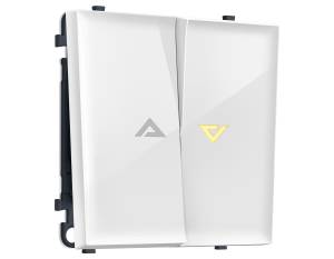 Комплект механизма 2-клавишного выключателя Ambrella Volt Sigma MS104450 белый глянец