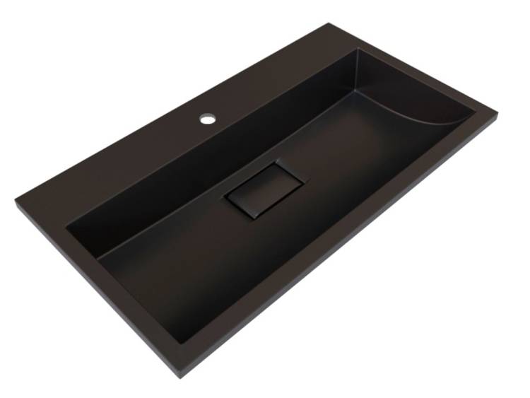 Раковина Stella Polar Арта SP-00001760 черная глянцевая, 70x45