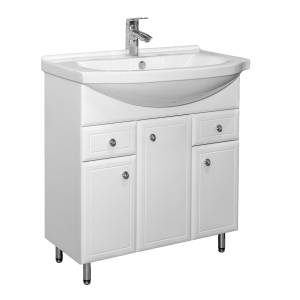 Тумба с раковиной Comforty Сочи-80 00-00022128CF белый глянец