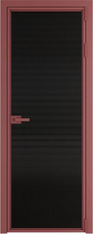 Межкомнатная дверь Profil Doors 1 AX цвет профиля Красный антрацит, стекло безопасное 6 мм мору черный 800x2000