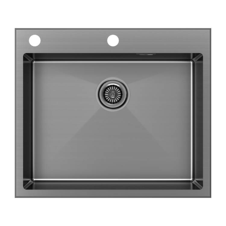 Мойка кухонная Paulmark Kroner-Edge 59 PM775951-GM Вороненая Сталь, 59x51