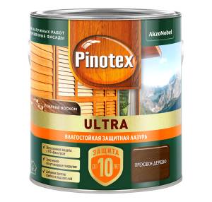 Пропитка декоративная для защиты древесины Pinotex Ultra AWB полуглянцевая ореховое дерево 2.5 л