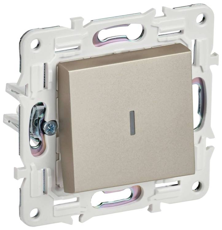 Выключатель 1-клавишный проходной IEK Skandy SK-V12-1-10-K37 шампань