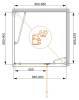 Душевой уголок Cezares BERGAMO-W-A-1-90-C-Cr-R профиль хром, стекло прозрачное, 90x90x195 фото 2