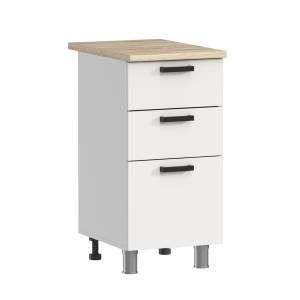 Кухонный модуль напольный Аленушка Лаванда Н3Я 400 Н00240082 молочный, скоба черный