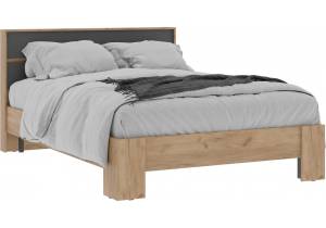 Кровать Woodville Элла КР 02 586702 серый графит 0162/дуб крафт золото 140x200