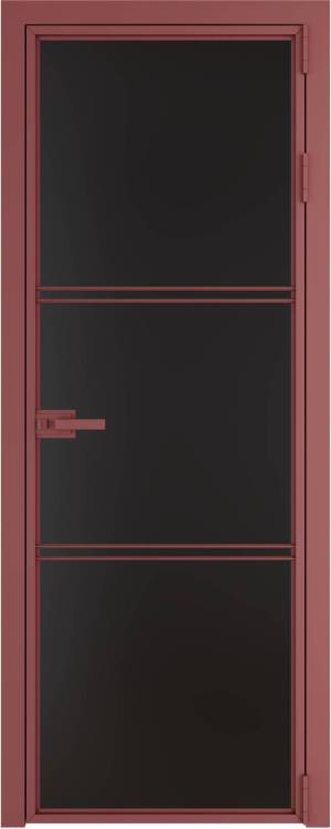 Межкомнатная дверь Profil Doors 3 AX цвет профиля Красный антрацит, стекло безопасное 6 мм монохром черный 600x2000