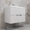 Тумба с раковиной Style Line Матис 80 подвесная, белая матовая, раковина белая, 57x80x45 фото 2