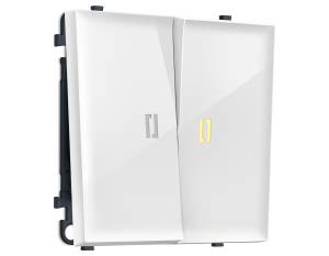 Комплект механизма 2-клавишного выключателя Ambrella Volt Sigma MS104010 белый глянец