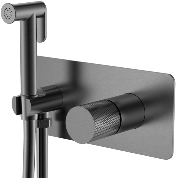Гигиенический душ Boheme Stick 127-GM.2 со смесителем, gun metal