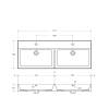Раковина Cezares Molveno CZR-MIL-120-2-LVB белый, 120x46.5x14.5 фото 3