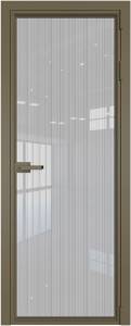 Межкомнатная дверь Profil Doors 1 AV цвет профиля Шампань, стекло безопасное 6 мм страйп 800x2000