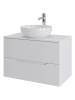 Тумба с раковиной Orange Line Li-80TuwMDF+B07-420W белая матовая, 80.5 см