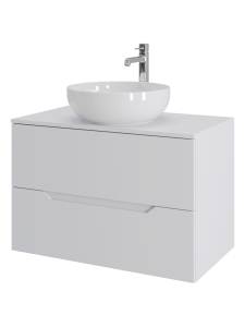 Тумба с раковиной Orange Line Li-80TuwMDF+B07-420W белая матовая, 80.5 см