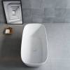 Ванна из искусственного камня Vincea Solid Surface VBT-6S02MW 1700x720x550, белый матовый, слив-перелив в комплекте фото 3