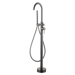Смеситель для ванны Knotlor Eclipse SS-27/GM напольный, вороненая сталь