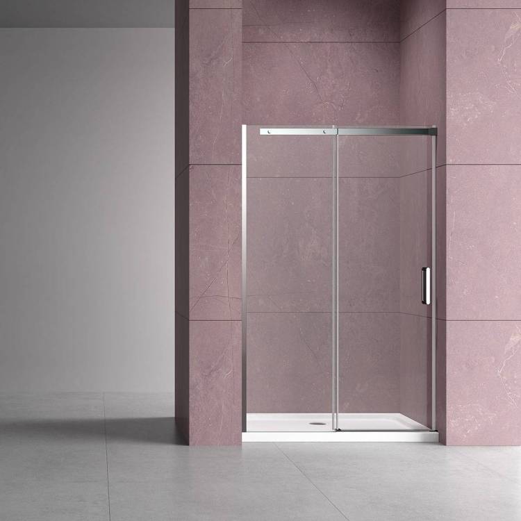 Душевая дверь в нишу Vincea Dice VDS-4D110CL 1100x2000, профиль хром, стекло прозрачное